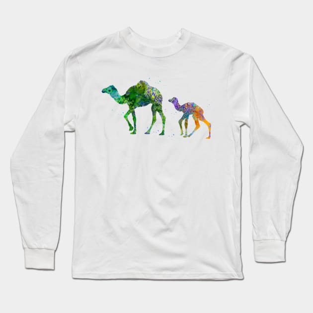 Dromedary Camels Long Sleeve T-Shirt by erzebeth